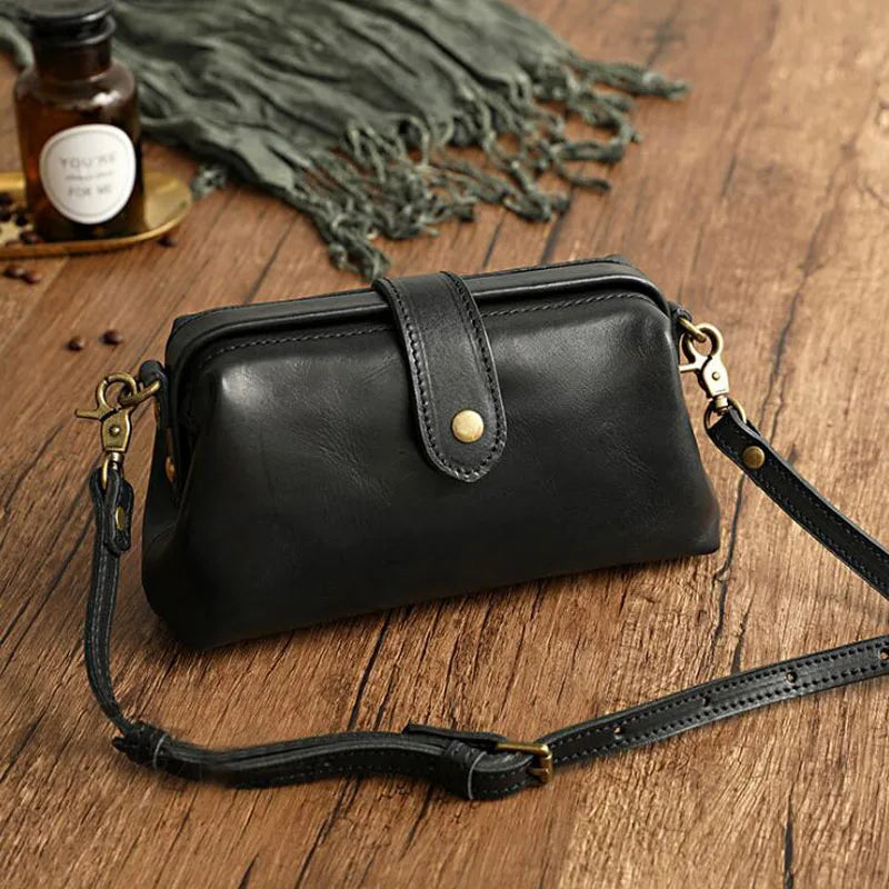 Dames leren crossbody tas met verstelbare schouderband – tijdloos & elegant – Valéssine