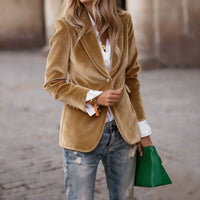 Dames Fluwelen Blazer met Elegante Pasvorm – Tijdloos & Verfijnd – Maelis