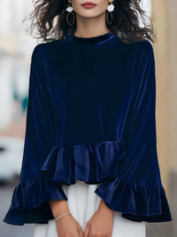 Dames Fluwelen Blouse met Ruches – Elegant & Feestelijk – Lyséa