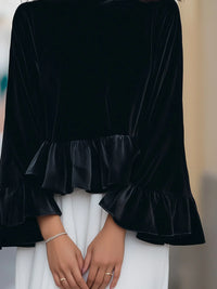 Dames Fluwelen Blouse met Ruches – Elegant & Feestelijk – Lyséa