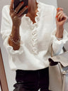 Dames Blouse met Ruches en Knopen – Elegant & Vrouwelijk – Élisa