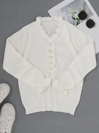 Dames Blouse met Ruches en Knopen – Elegant & Vrouwelijk – Élisa