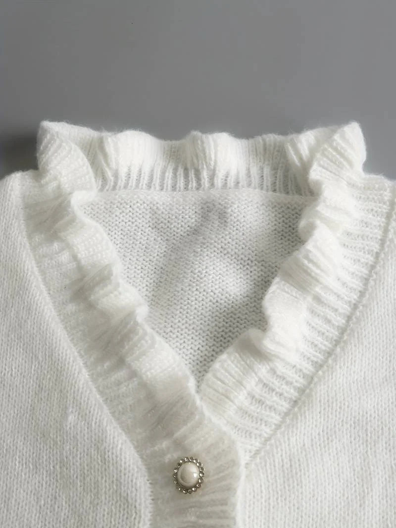 Dames Blouse met Ruches en Knopen – Elegant & Vrouwelijk – Élisa