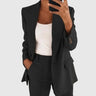 Dames Blazer met Revers en Getailleerde Pasvorm – Élora