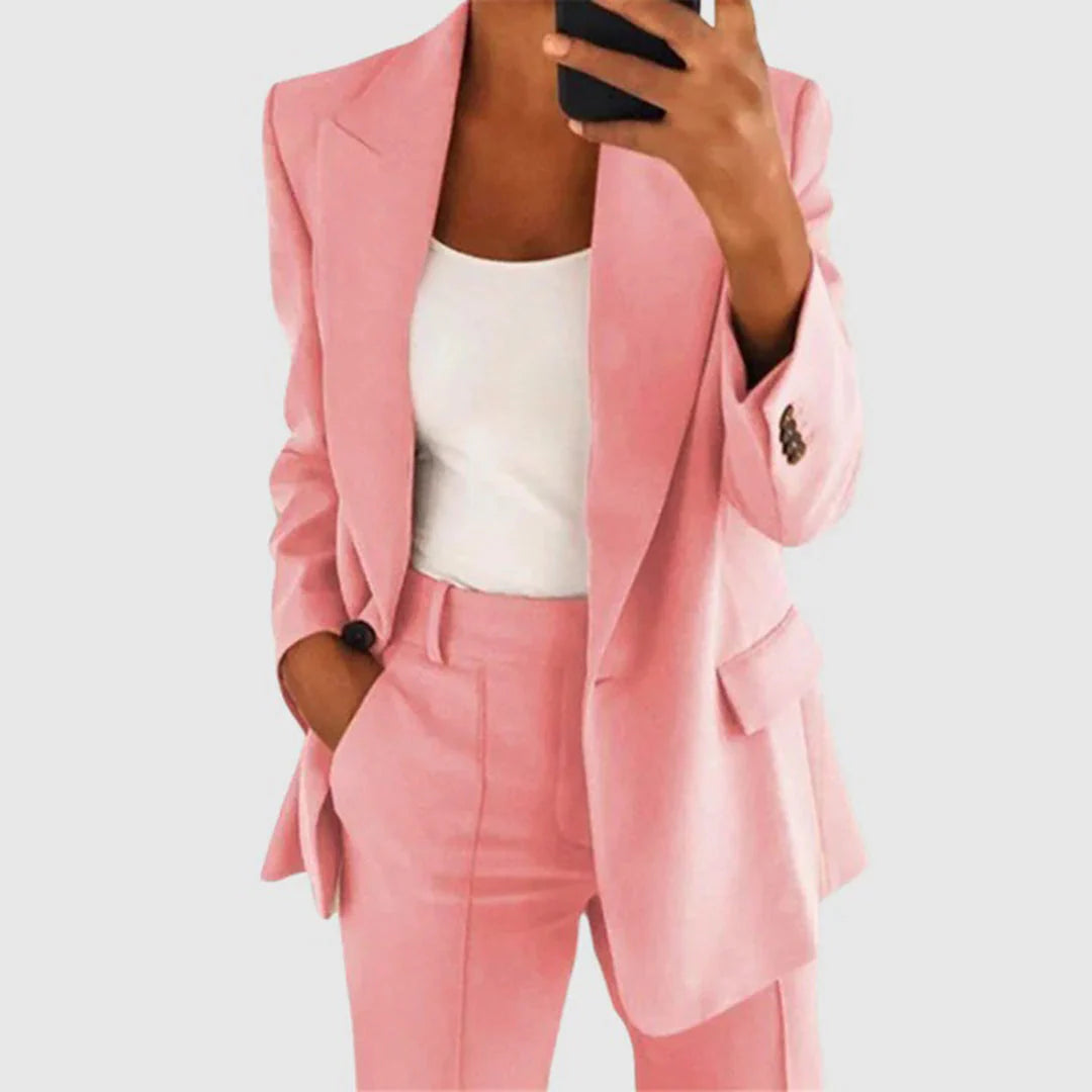 Dames Blazer met Revers en Getailleerde Pasvorm – Élora
