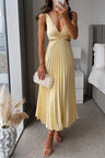 Dames Geplooide Midi Jurk – Elegant & Vrouwelijk – Elvianne
