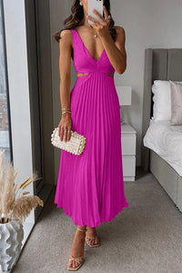 Dames Geplooide Midi Jurk – Elegant & Vrouwelijk – Elvianne