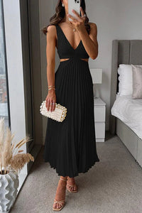 Dames Geplooide Midi Jurk – Elegant & Vrouwelijk – Elvianne