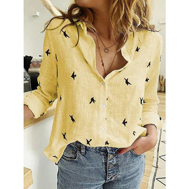 Dames Blouse met Ruches en Knopen – Elegant & Vrouwelijk – Céline
