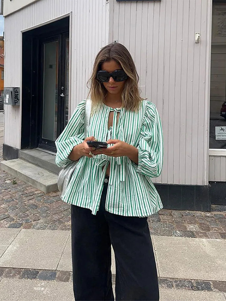 Dames Top met Pofmouwen – Elegant & Trendy – Maëline