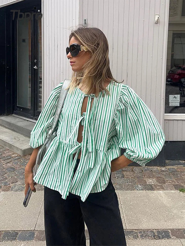 Dames Top met Pofmouwen – Elegant & Trendy – Maëline