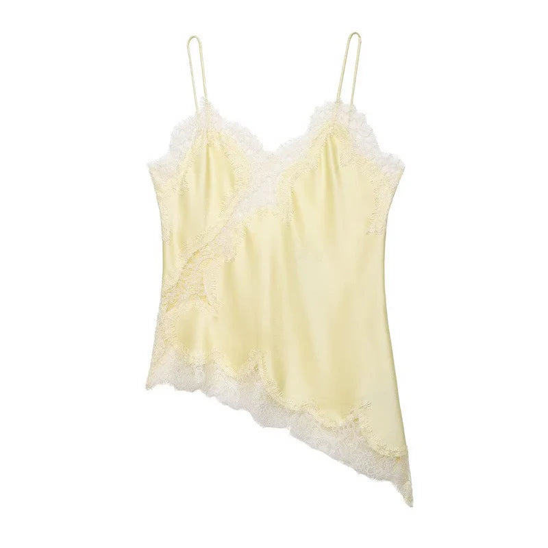 Dames Top met Kant en Asymmetrische Snit – Elegant & Trendy – Noliane