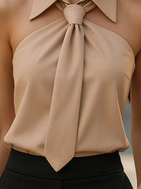 Dames Halter Top met Strikdetail – Elegant & Stijlvol – Avelise