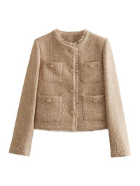 Dames Korte Blazer met Knopen – Elegant & Getailleerd – Noëlle