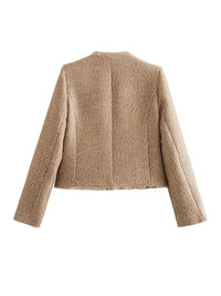 Dames Korte Blazer met Knopen – Elegant & Getailleerd – Noëlle
