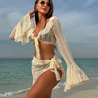 Dames 3-delige bikini met cover-up set – zomers & bohemian – Ravélia
