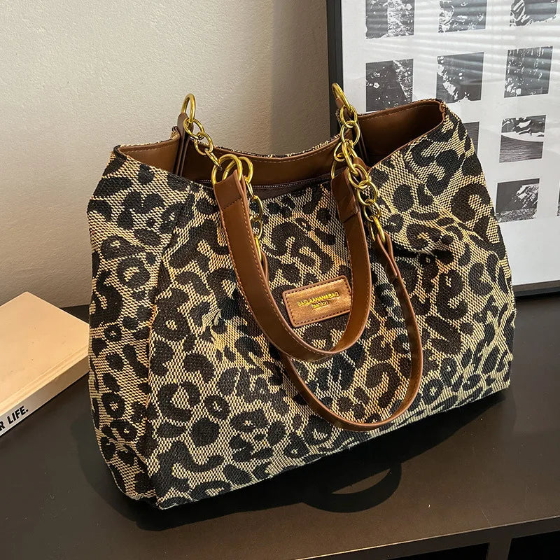 Leona Dames Shopper – Luipaardprint Handtas