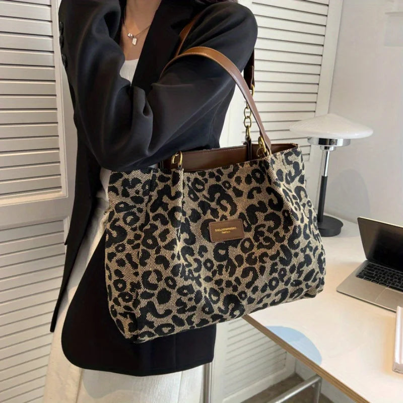 Leona Dames Shopper – Luipaardprint Handtas