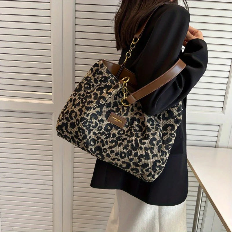 Leona Dames Shopper – Luipaardprint Handtas