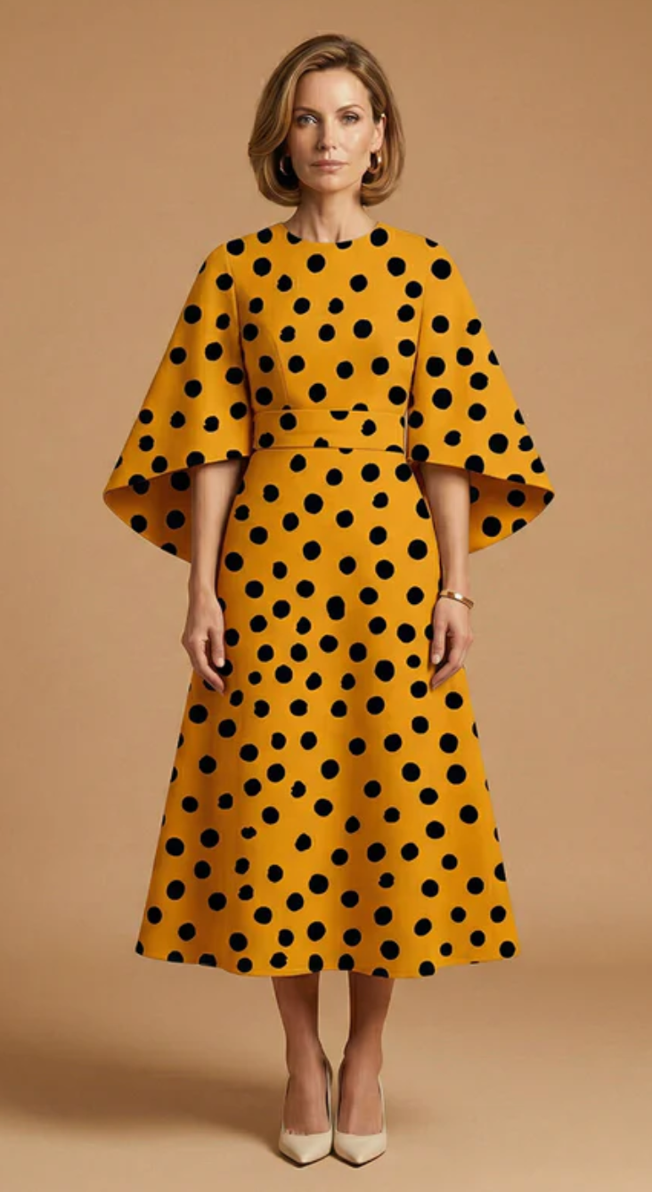 Midi Jurk met Ronde Hals – Elegant & Tijdloos – Zaféliane