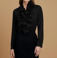 Dames Blouse met Ruches en Lange Mouwen – Elegant & Tijdloos – Zoréllisse