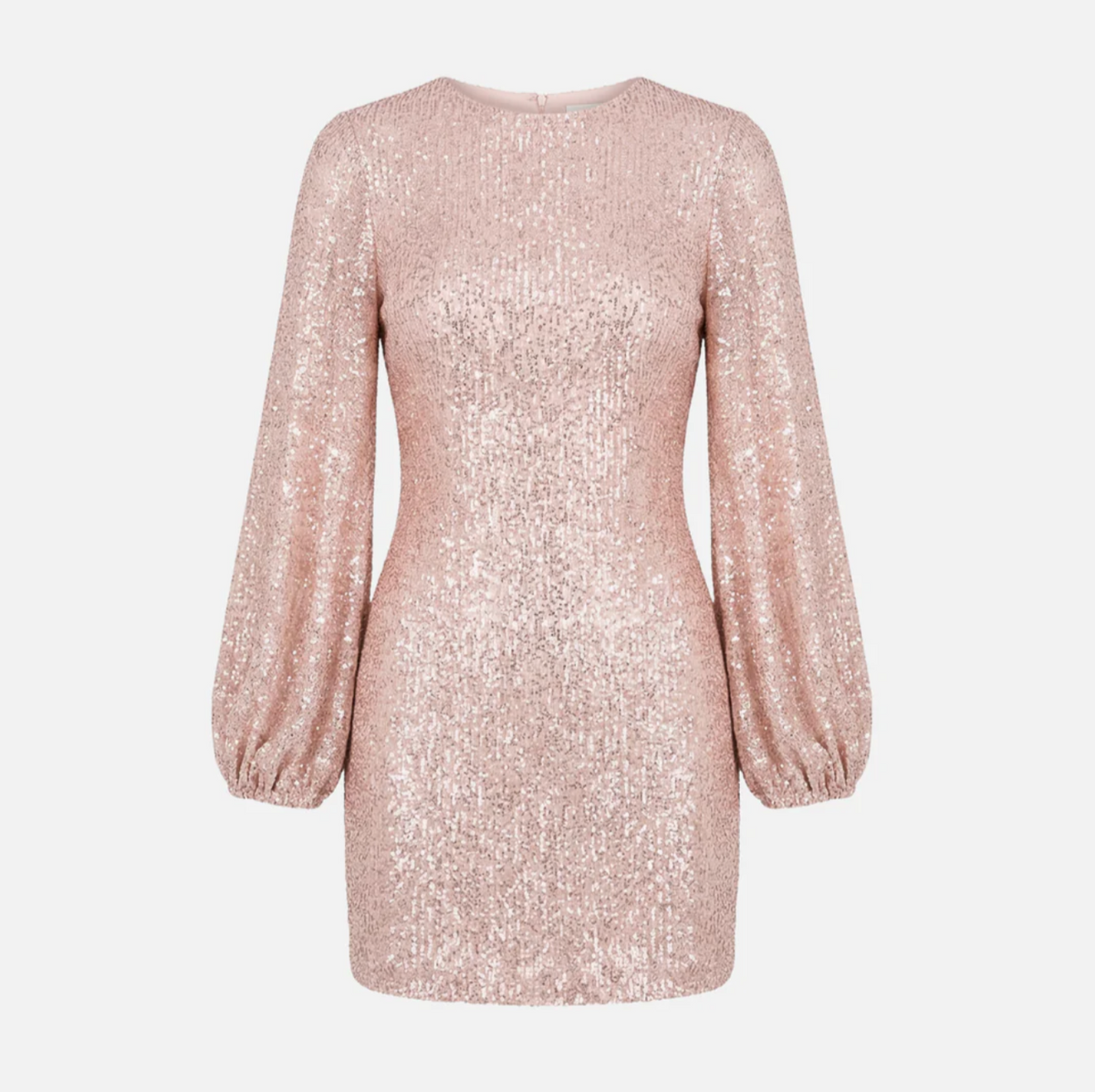 Dames Pailletten Mini Jurk met V-Hals en Lange Mouwen – Glamoureus & Elegant – Théolina