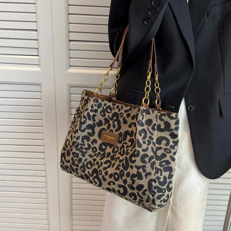 Leona Dames Shopper – Luipaardprint Handtas