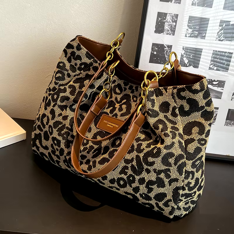 Leona Dames Shopper – Luipaardprint Handtas
