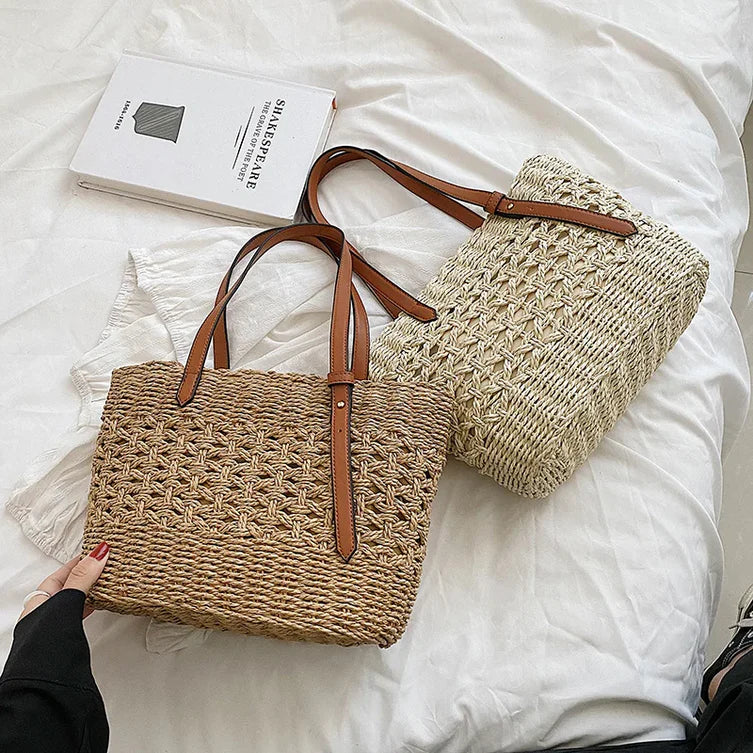 Dames Boho Strandtas – Geweven & Ruim – Solène