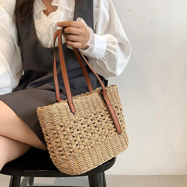 Dames Boho Strandtas – Geweven & Ruim – Solène