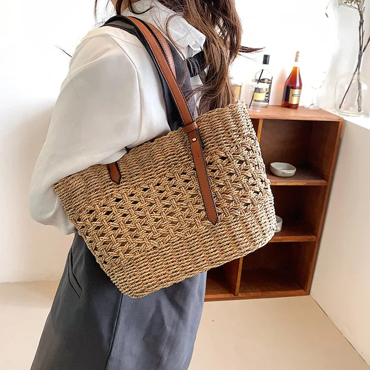 Dames Boho Strandtas – Geweven & Ruim – Solène