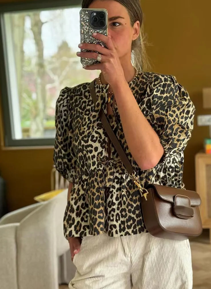 Dames Top met Pofmouwen – Elegant & Trendy – Maëline