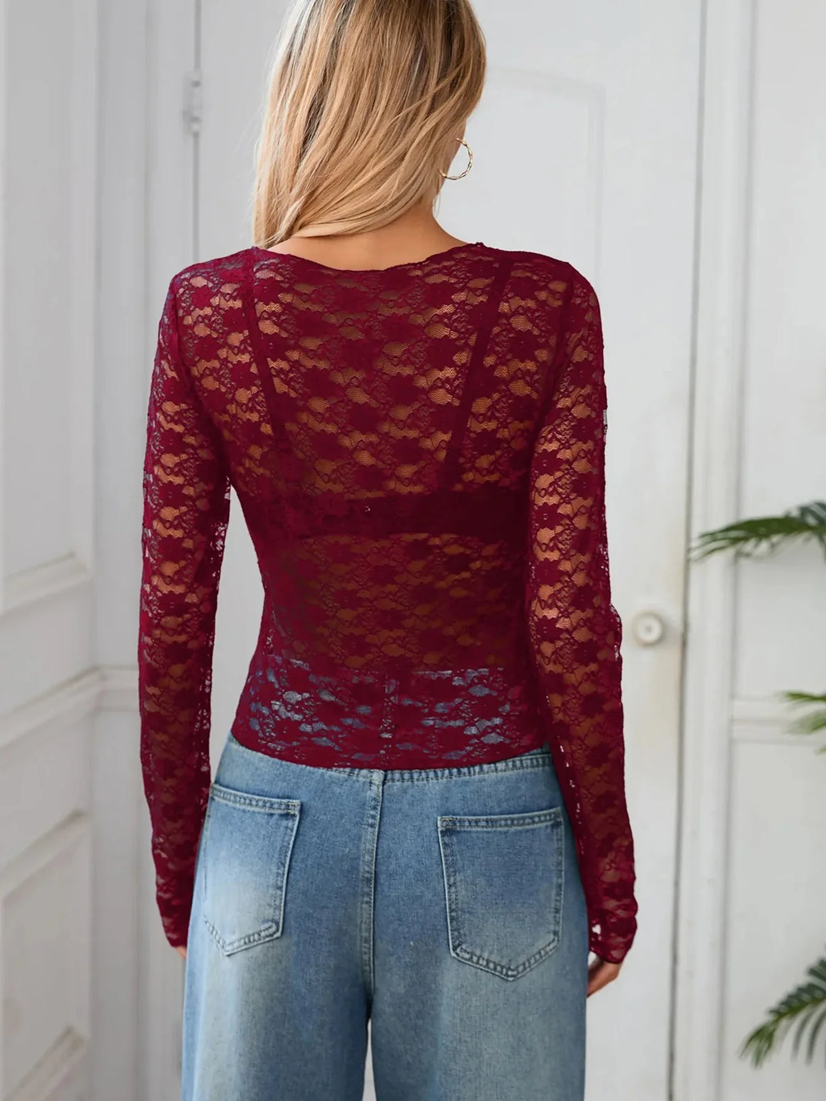 Dames Kanten Top met Lange Mouwen – Elegant & Vrouwelijk – Séviane