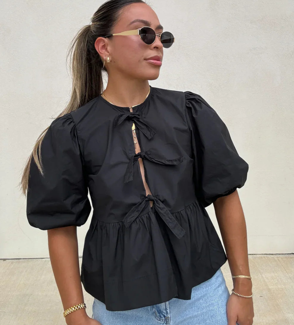 Dames Top met Pofmouwen – Elegant & Trendy – Maëline
