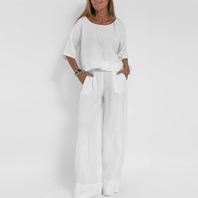 Set met Oversized Top en Wijde Broek – Verzorgd & Comfortabel – Albéane