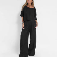 Set met Oversized Top en Wijde Broek – Verzorgd & Comfortabel – Albéane