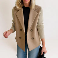 Dubbelrij Blazer met Gebreide Mouwen – Verfijnd & Veelzijdig – Ankie