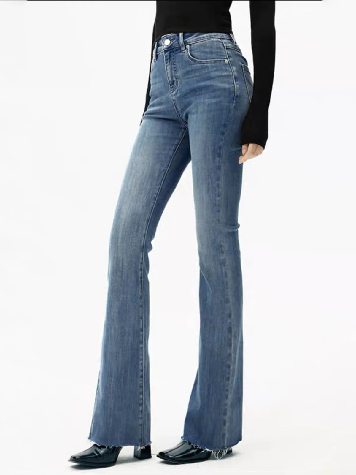 High-Waist Bootcut Jeans met Slim Fit en Stretch – Elegant & Flatterend – Annabel