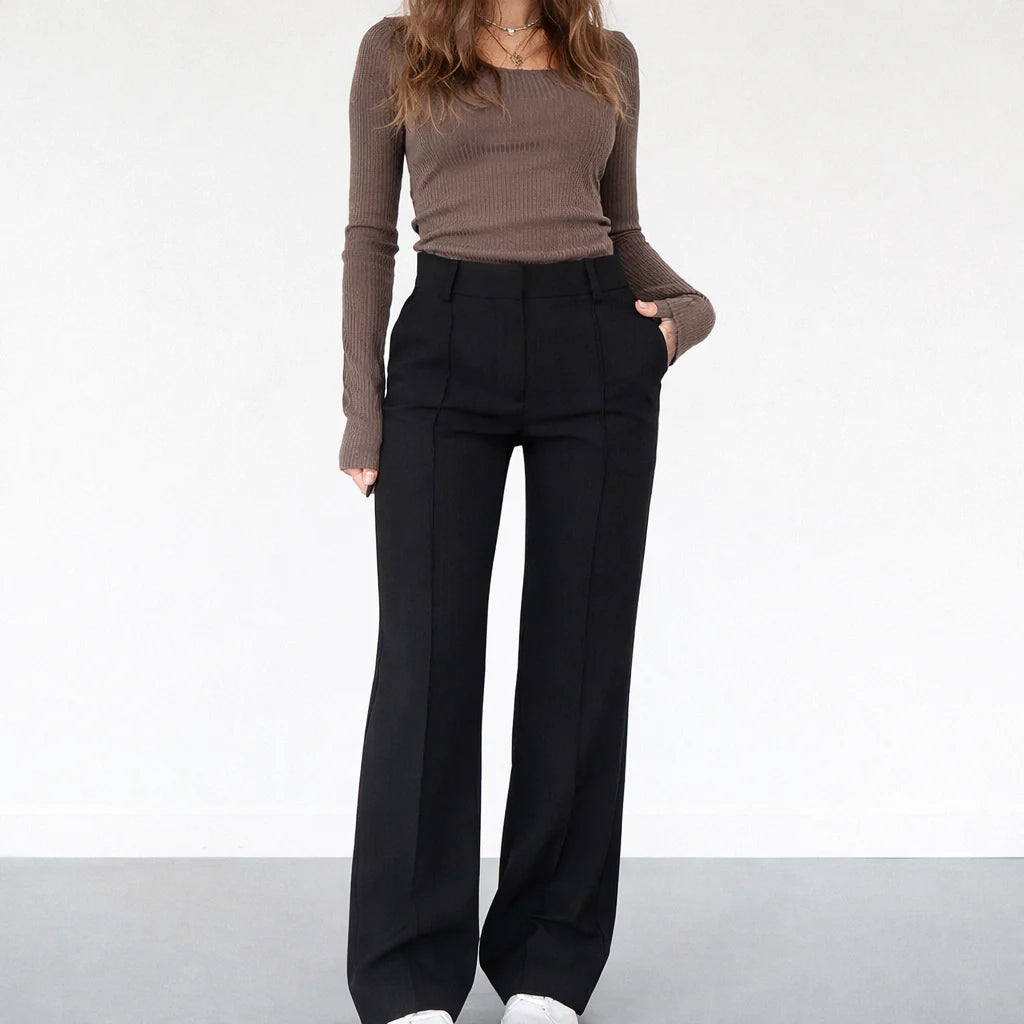 High-Waist Pantalon met Rechte Pijpen – Elegant & Tijdloos – Anneloes