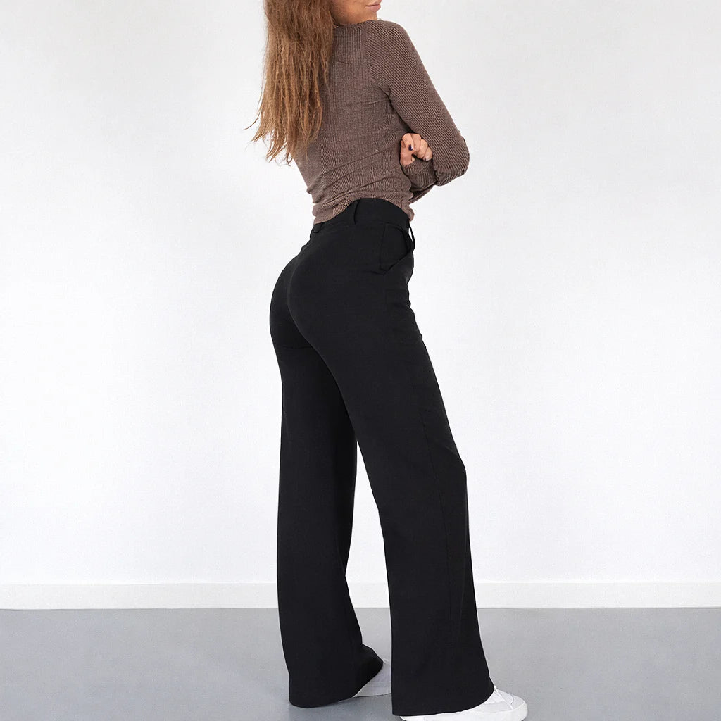 High-Waist Pantalon met Rechte Pijpen – Elegant & Tijdloos – Anneloes