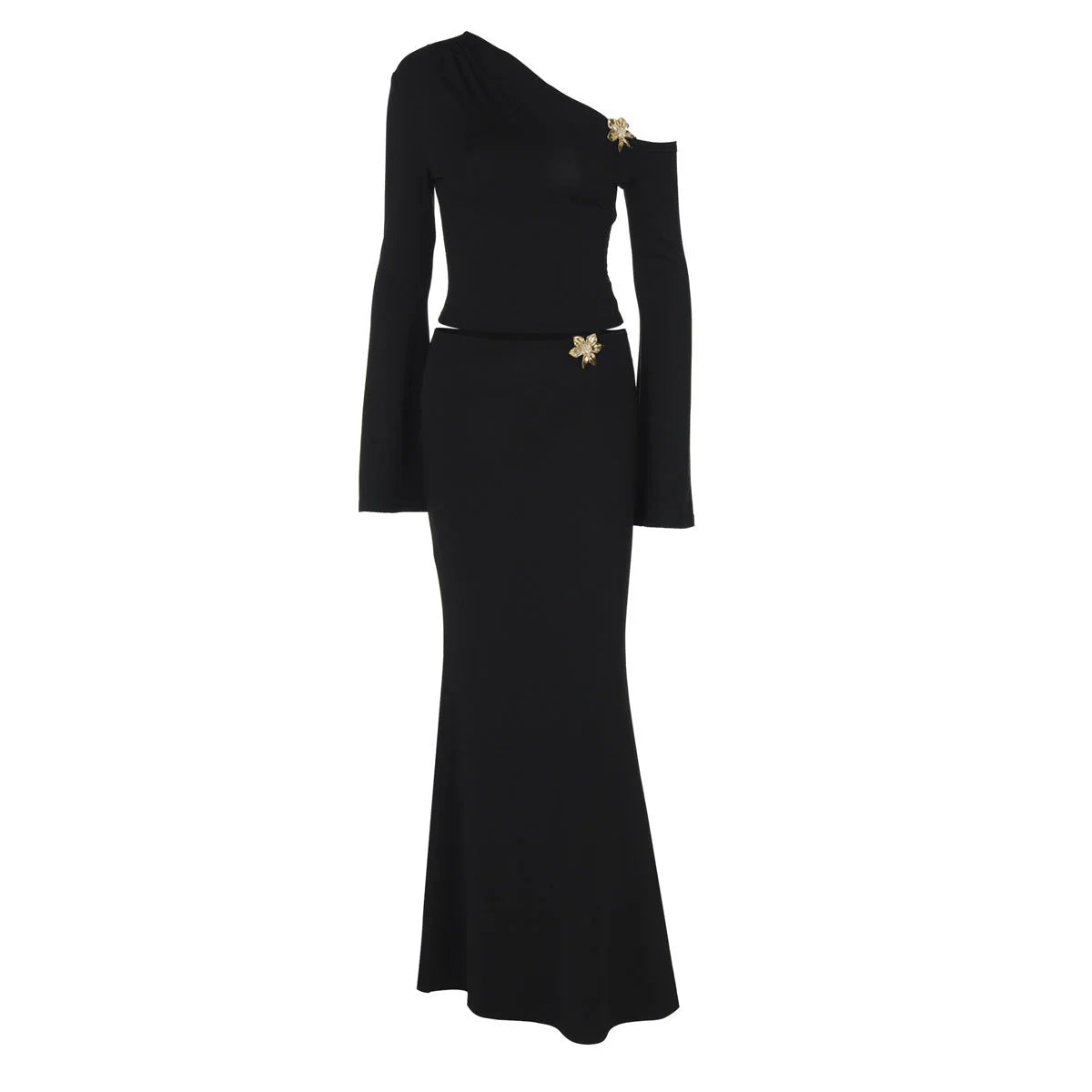 Tweedelige Set met One-Shoulder Top en Moderne Pasvorm – Elegant & Trendy – Aubéline