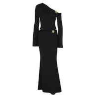Tweedelige Set met One-Shoulder Top en Moderne Pasvorm – Elegant & Trendy – Aubéline