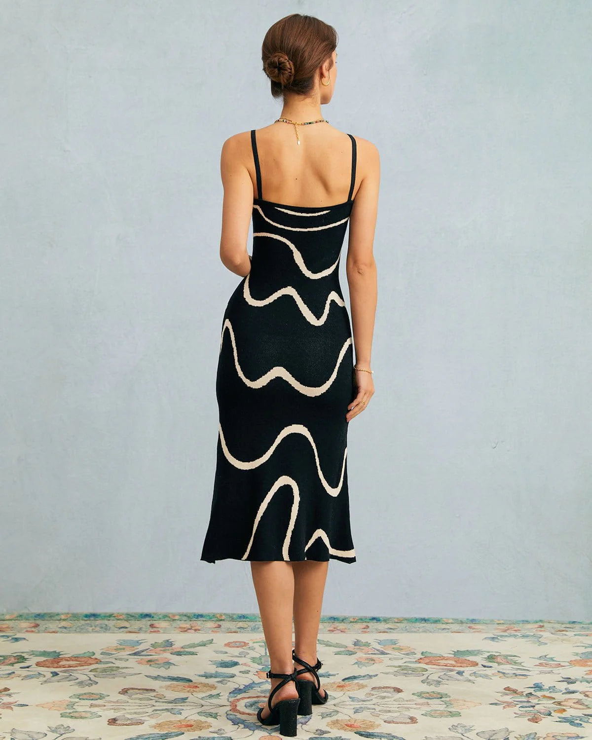 Dames Gebreide Midi Jurk met Mermaid Zoom – Elegant & Tijdloos – Avéllisse