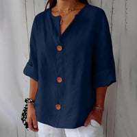 Dames V-Hals Blouse met Korte Mouwen – Comfortabel & Luchtig – Azélie