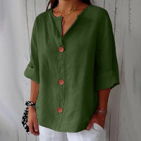 Dames V-Hals Blouse met Korte Mouwen – Comfortabel & Luchtig – Azélie