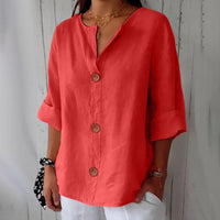 Dames V-Hals Blouse met Korte Mouwen – Comfortabel & Luchtig – Azélie