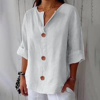 Dames V-Hals Blouse met Korte Mouwen – Comfortabel & Luchtig – Azélie