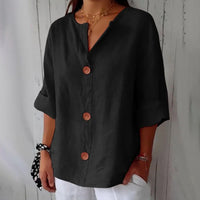 Dames V-Hals Blouse met Korte Mouwen – Comfortabel & Luchtig – Azélie