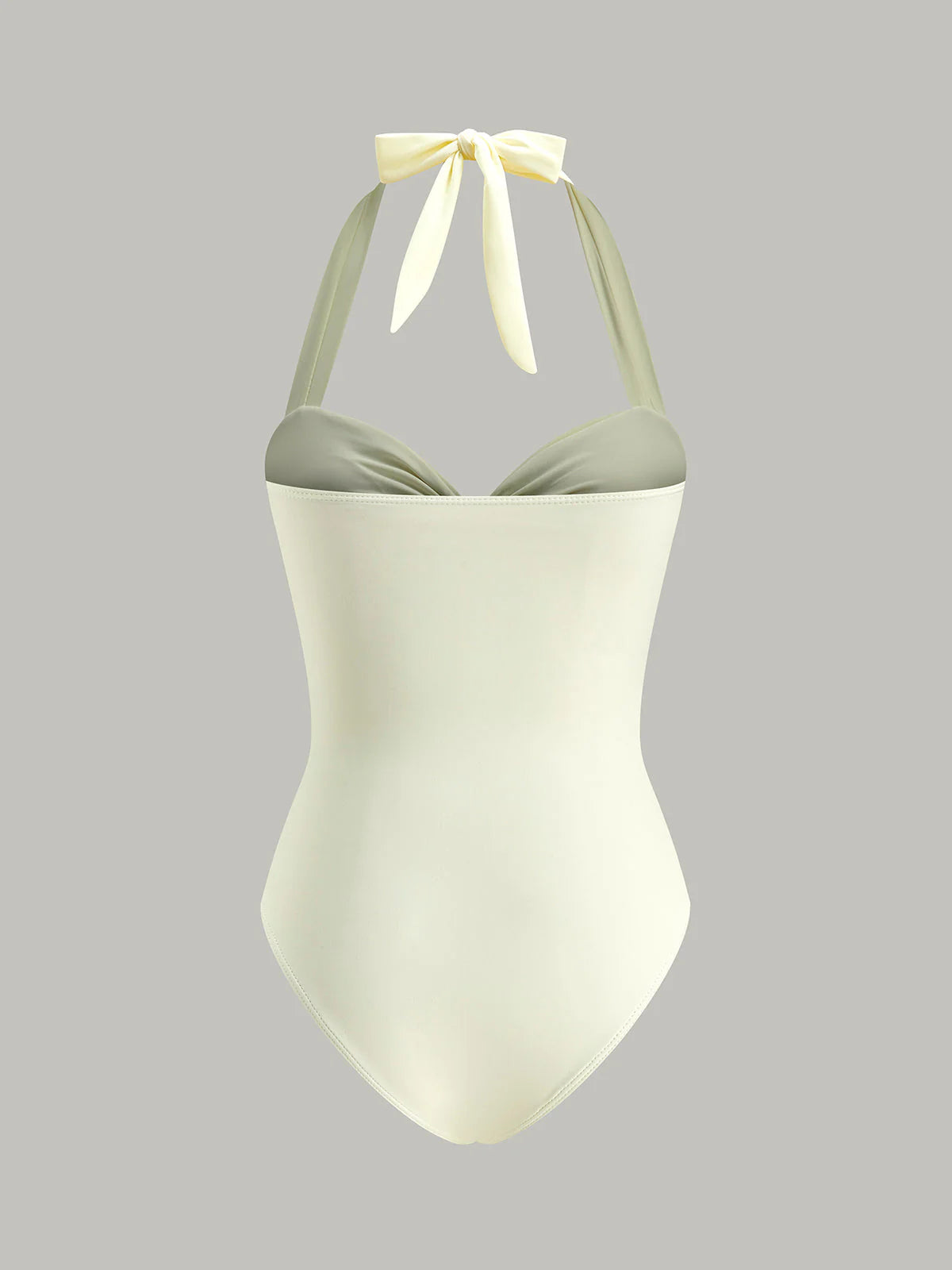 Dames halter badpak met strikdetail – elegant & vrouwelijk – Aurélline