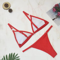 Dames triangel bikini met strikdetails – zomers & minimalistisch – Elvaré